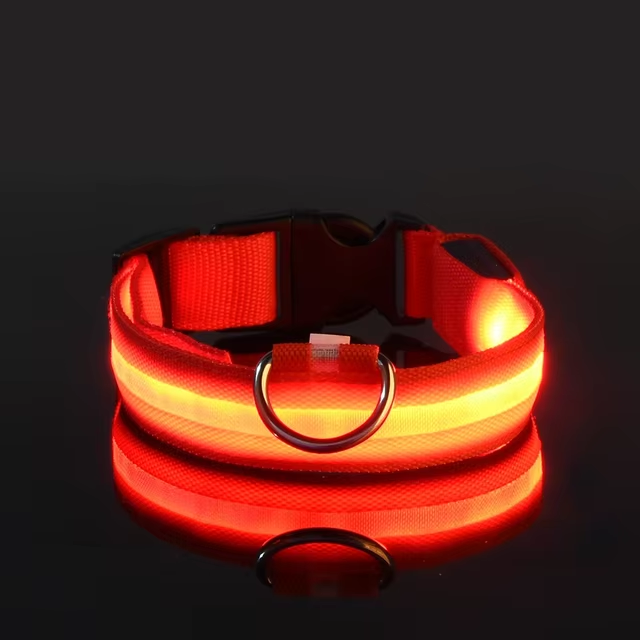 Collar luminoso LED para perros pequeños y medianos, ajustable, con brillos intermitentes para paseos o actividades nocturnas